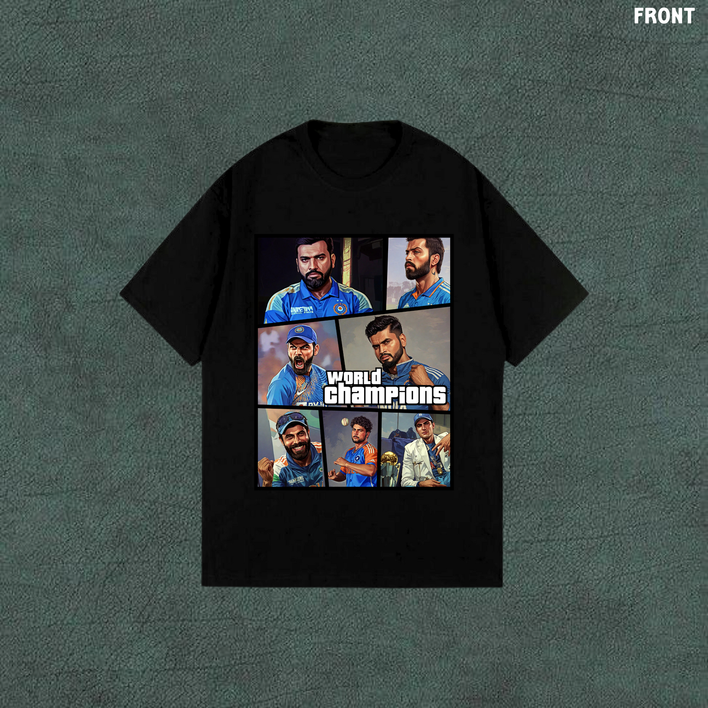 World Champions India | Black Oversized Tshirt