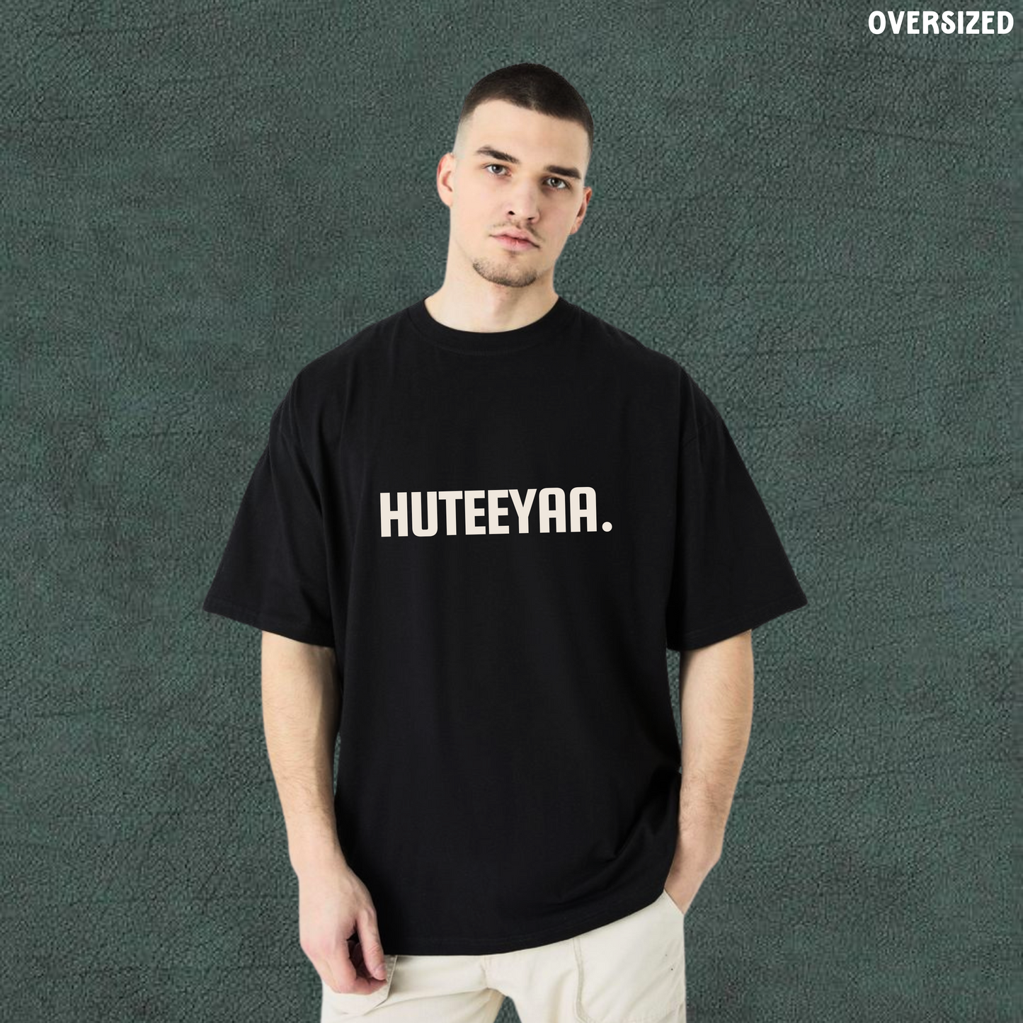 Huteeyaa | Black Oversized Tshirt