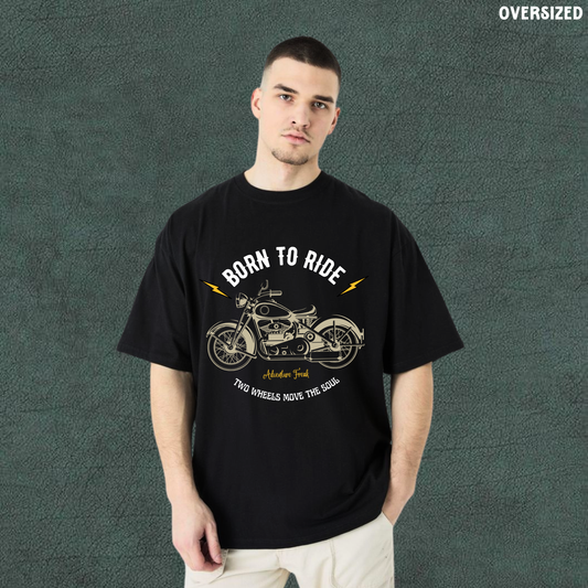 Two Wheels Move The Soul | Black Oversized Tshirt