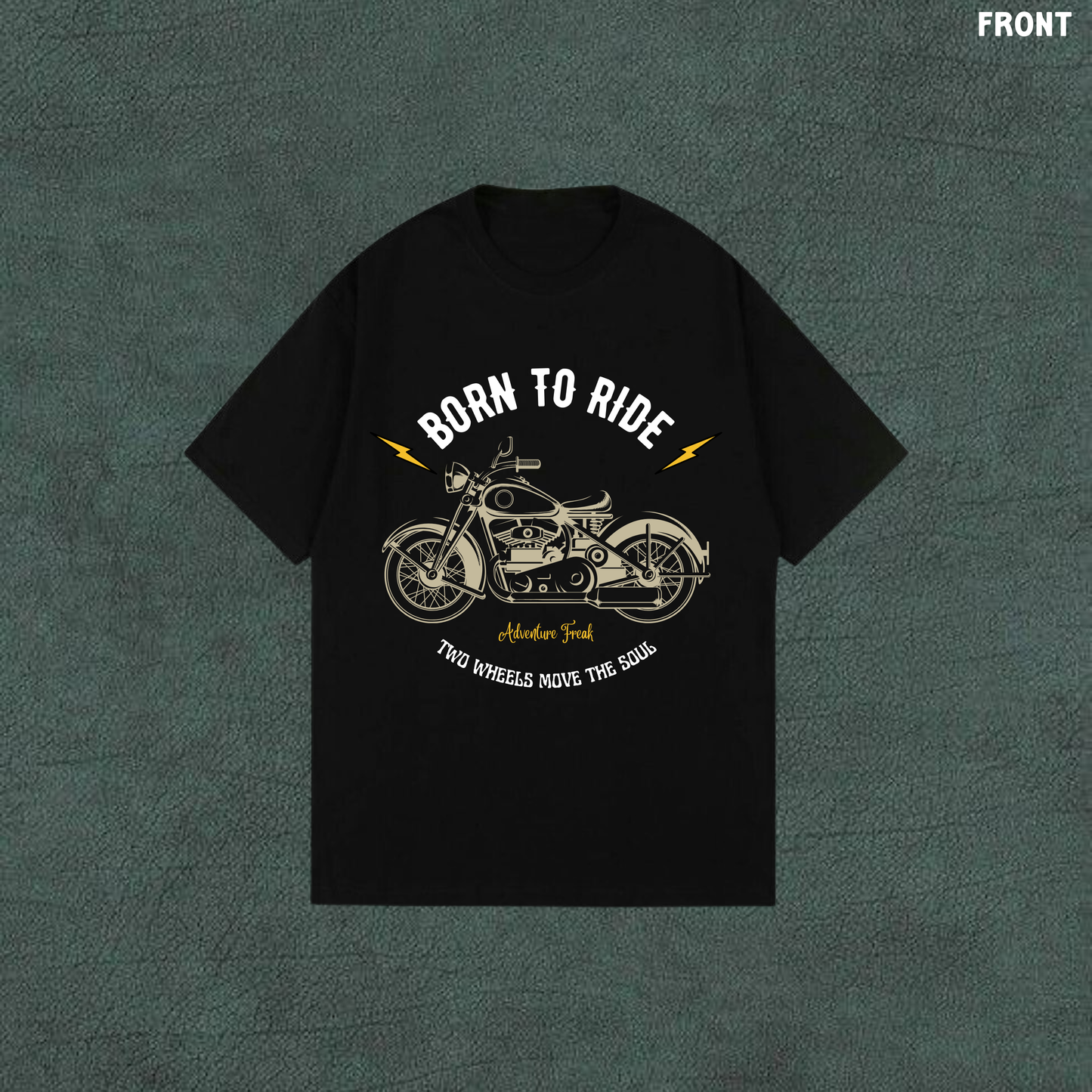 Two Wheels Move The Soul | Black Oversized Tshirt
