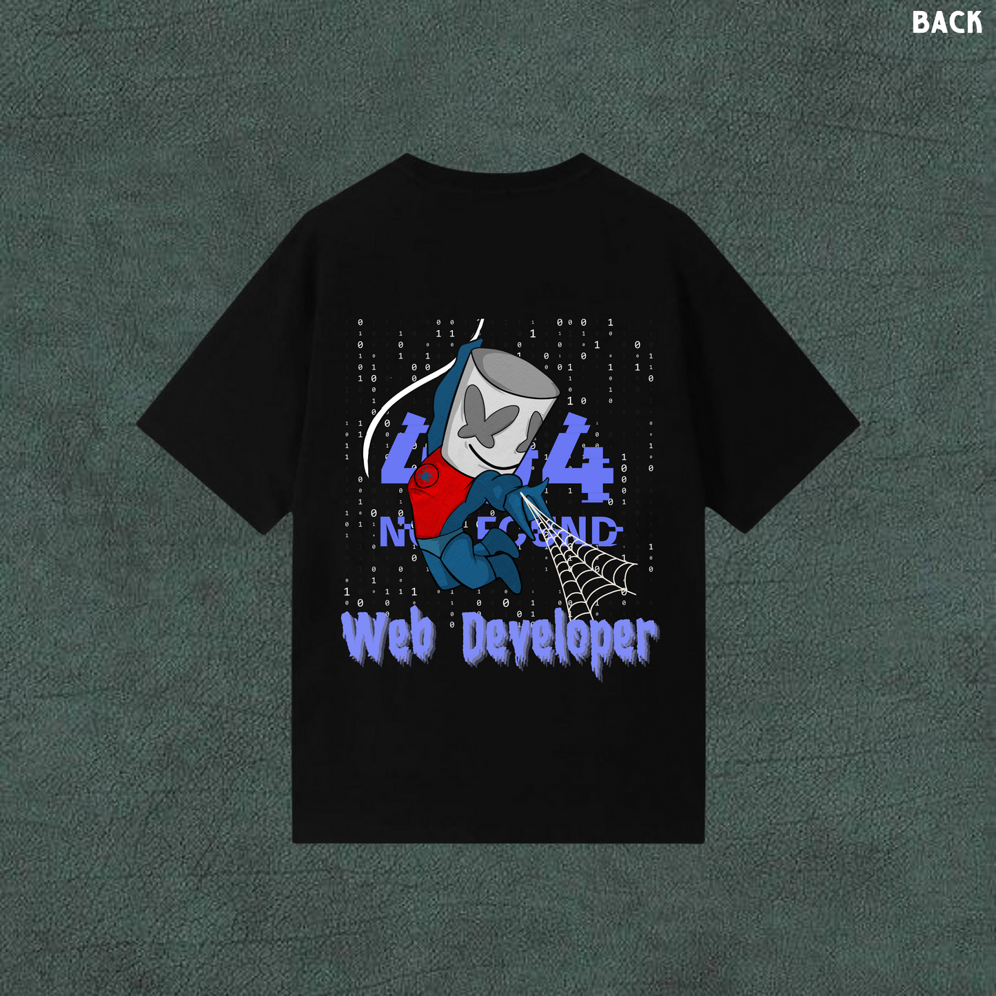 Web Developer 404 | Black Oversized Tshirt