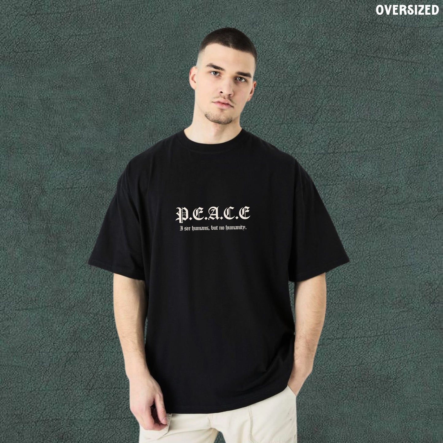 Freedom & Peace | Black Oversized Tshirt