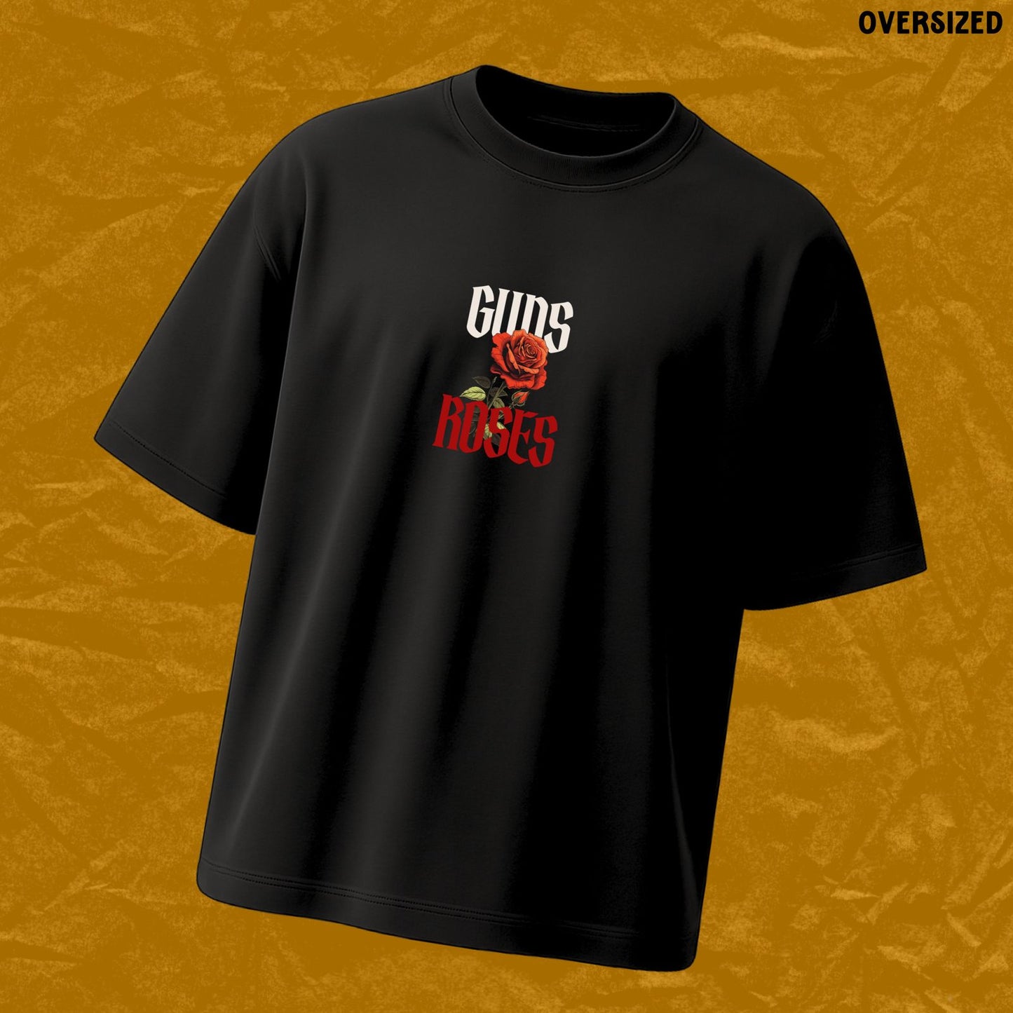 Guns and Roses | Black Oversized Tshirt