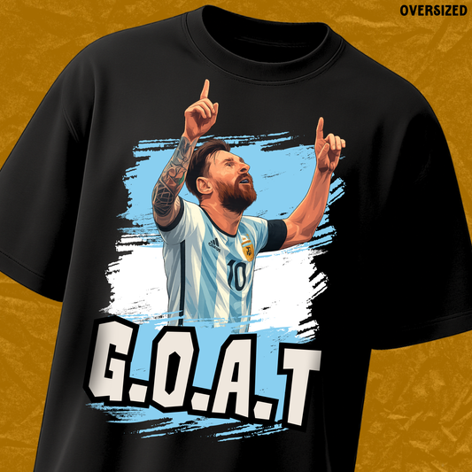Messi GOAT | Black Oversized T-shirt