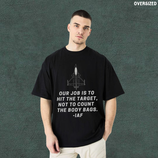 Indian Airforce | Black Oversized Tshirt