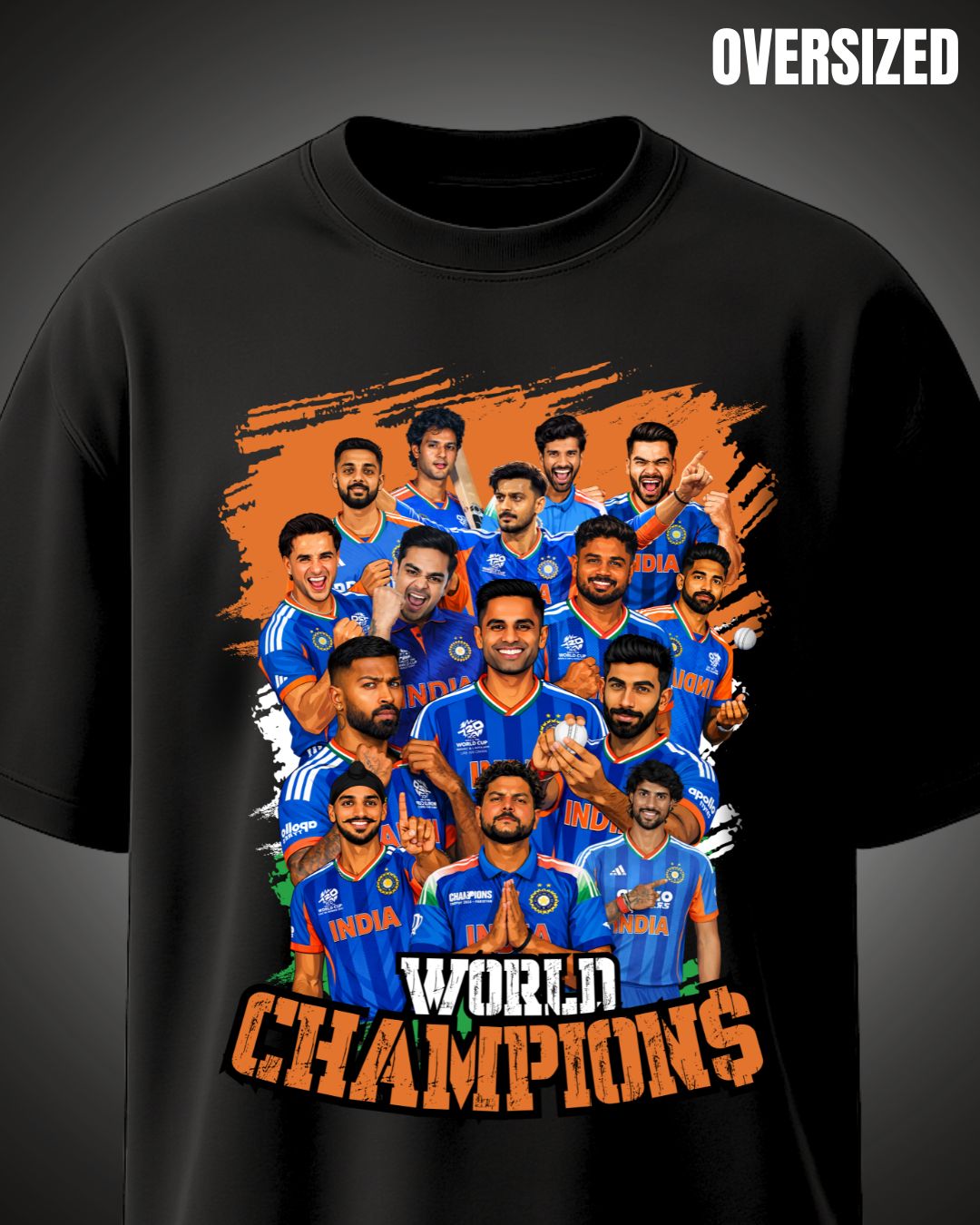 India World Champions 2026 | Black Oversized T-shirt