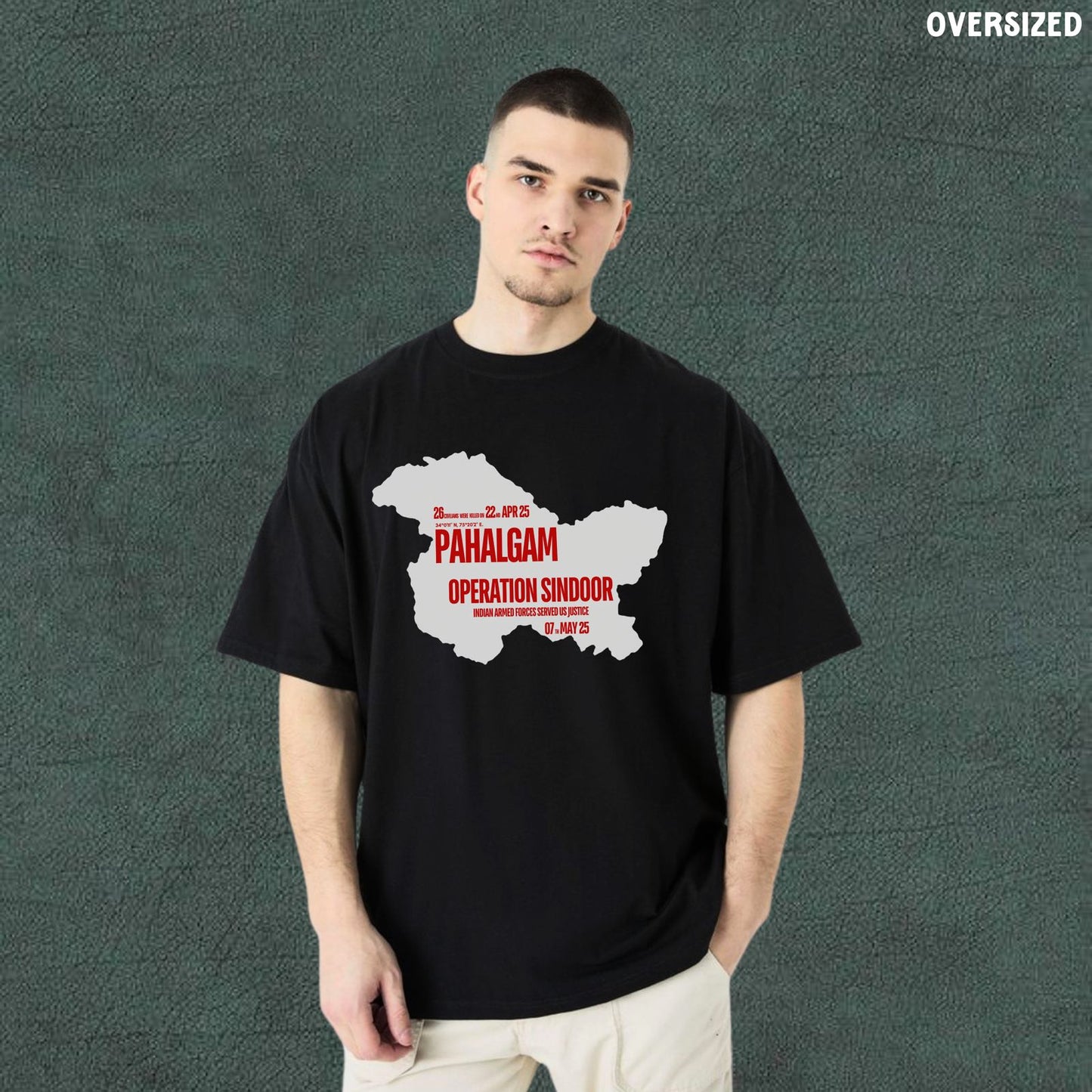 Operation Sindoor | Black Oversized Tshirt