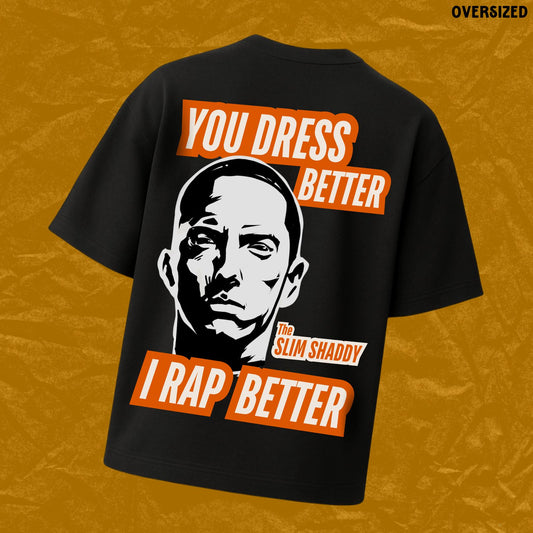 Slim Shaddy | Black Oversized T-shirt
